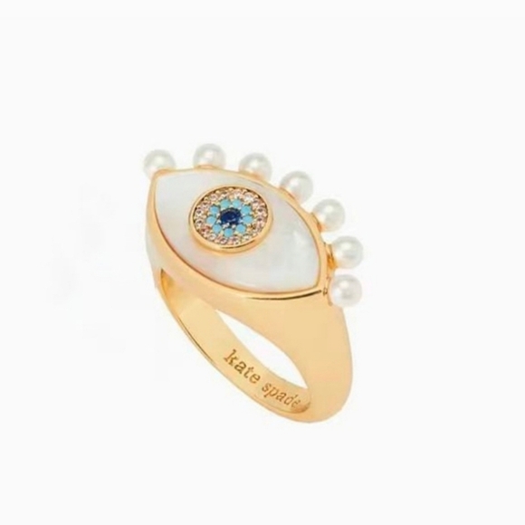 🔹️Kate Spade 🔹️Evil Eye All-Seeing Ring Earring Necklace Bundle 3 Pieces $304) - Picture 4 of 9